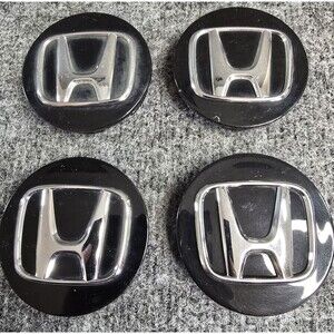 (4) Honda OEM Black Plastic 2 3/4" 2.75" Wheel Center Cap Hub Dust PS+PPE #82